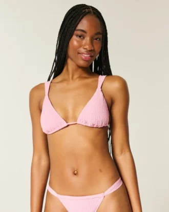 Smocked Over-the-Shoulder Triangle Bikini Top