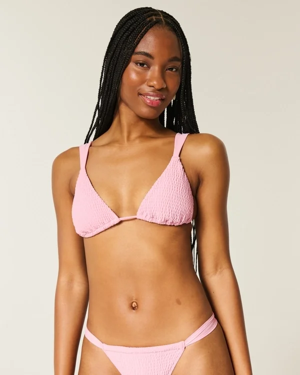 Smocked Over-the-Shoulder Triangle Bikini Top Smocked Over-the-Shoulder Triangle Bikini Top