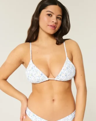 Smocked Triangle Bikini Top