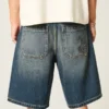 Snake Graphic Baggy Denim Shorts