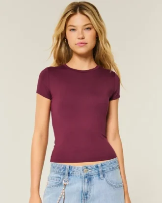 Soft Stretch Seamless Fabric Crew Baby Tee