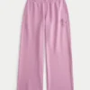 Sparkle Rose Graphic Wide-Leg Sweatpants