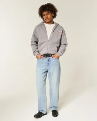 Spider Embroidery Baggy Jeans