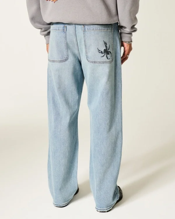 Spider Embroidery Baggy Jeans Spider Embroidery Baggy Jeans
