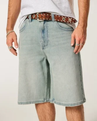 Spider Embroidery Super Baggy Denim Shorts