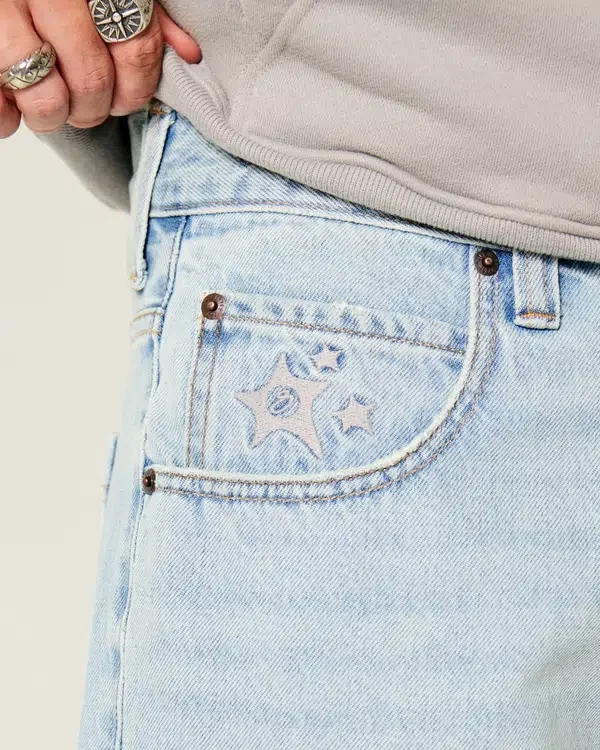 Star Graphic Baggy Denim Shorts Star Graphic Baggy Denim Shorts