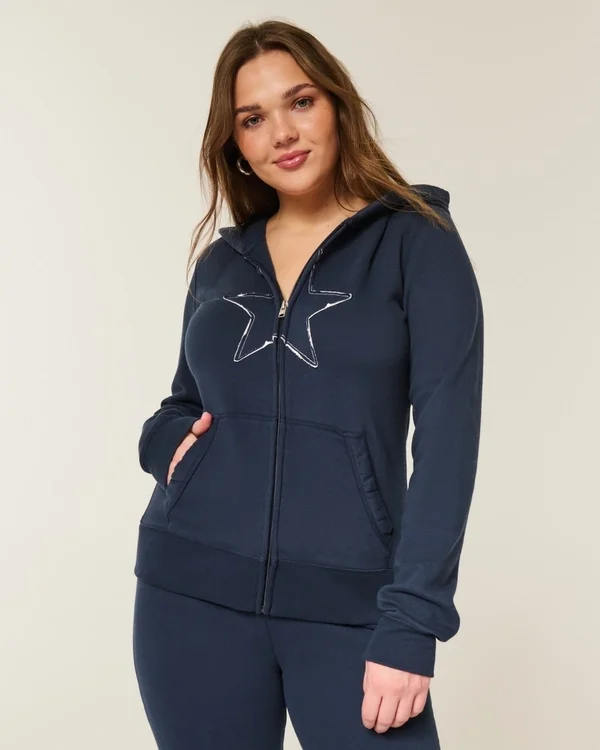 Star Graphic Zip-Up Hoodie Star Graphic Zip-Up Hoodie