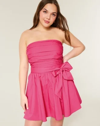 Strapless Bow Mini Dress