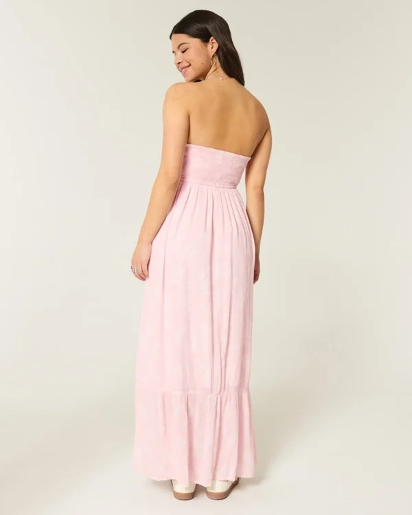 Strapless Crochet-Style Mix Maxi Dress Strapless Crochet-Style Mix Maxi Dress