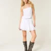 Strapless Drawstring Blouson Mini Dress Strapless Drawstring Blouson Mini Dress