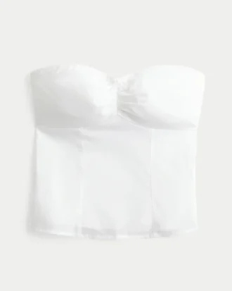 Strapless Picot Lace Trim Top