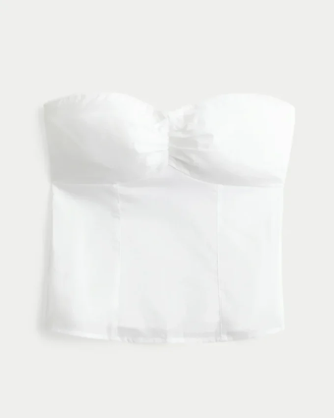 Strapless Picot Lace Trim Top