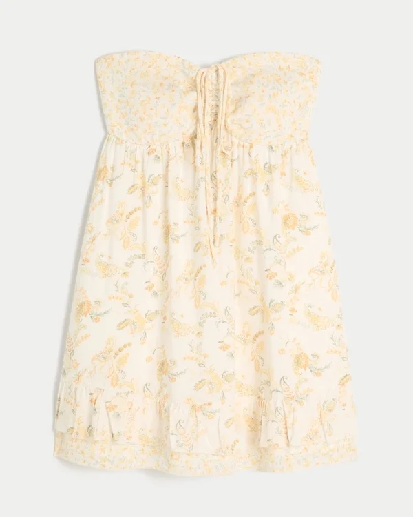 Strapless Ruffle Babydoll Mini Dress Strapless Ruffle Babydoll Mini Dress