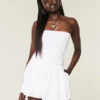 Strapless Smocked Bodice Mini Dress