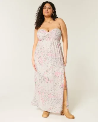 Strapless Twist Bust Maxi Dress