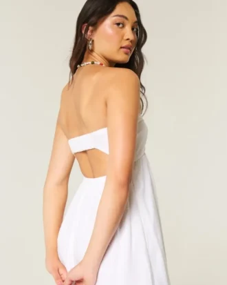 Strapless Twist Bust Maxi Dress
