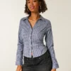 Stretch Poplin Button-Through Shirt