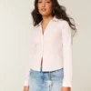 Stretch Poplin Button-Through Shirt