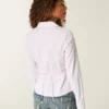 Stretch Poplin Button-Through Shirt