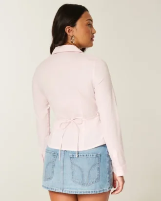 Stretch Poplin Button-Through Shirt