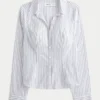 Stretch Poplin Button-Through Shirt