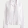 Stretch Poplin Button-Through Shirt