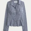 Stretch Poplin Button-Through Shirt