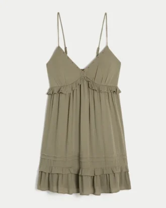 Studded Ruffle Mini Dress