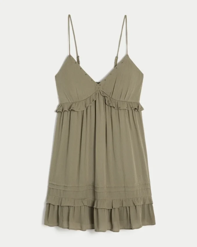 Studded Ruffle Mini Dress