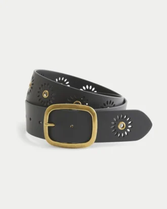 Sunburst Grommet Vegan Leather Belt