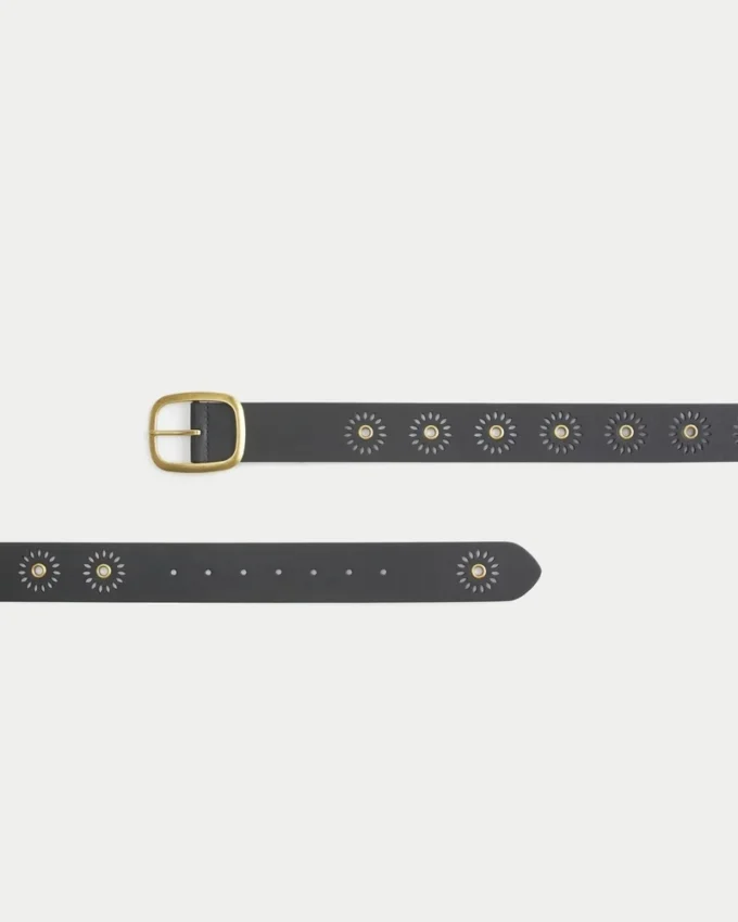 Sunburst Grommet Vegan Leather Belt