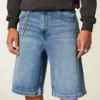 Super Baggy Eagle Graphic Denim Shorts