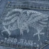 Super Baggy Eagle Graphic Denim Shorts