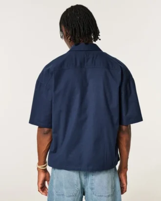 Super Boxy Short-Sleeve Oxford Shirt