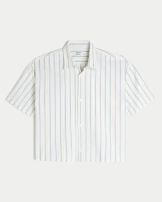 Super Boxy Short-Sleeve Oxford Shirt