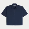 Super Boxy Short-Sleeve Oxford Shirt