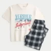 Switzerland Graphic Tee & Flannel Pajama Pants Set