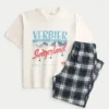Switzerland Graphic Tee & Flannel Pajama Pants Set