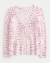 Three-Quarter Sleeve Crochet-Style Cardigan