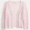 Three-Quarter Sleeve Crochet-Style Cardigan