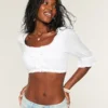 Three-Quarter Sleeve Mini Crop Top Three-Quarter Sleeve Mini Crop Top