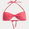 Tie-Front Halter Bandeau Bikini Top