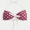 Tie-Front Halter Bandeau Bikini Top