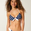 Tie-Front Halter Bandeau Bikini Top