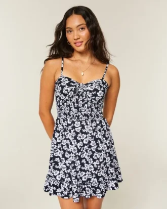 Tie Front Knit Mini Dress Tie Front Knit Mini Dress