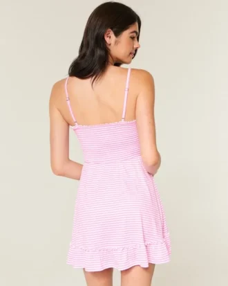 Tie Front Knit Mini Dress Tie Front Knit Mini Dress