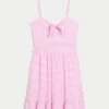 Tie Front Knit Mini Dress Tie Front Knit Mini Dress
