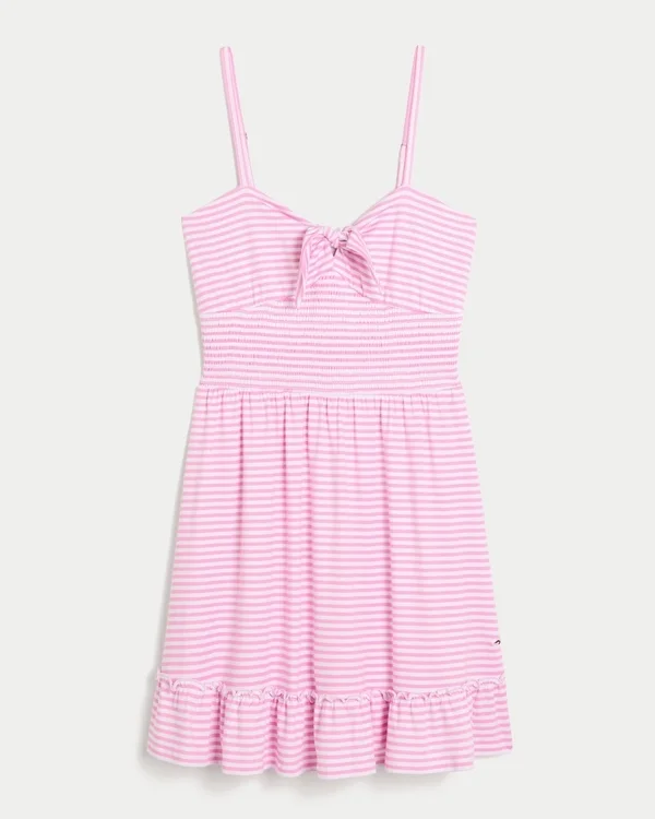 Tie Front Knit Mini Dress Tie Front Knit Mini Dress