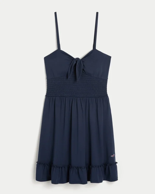 Tie Front Knit Mini Dress Tie Front Knit Mini Dress