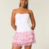 Tiered Chiffon Mini Skort